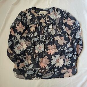 LOFT Sheer Floral Long Sleeve Blouse